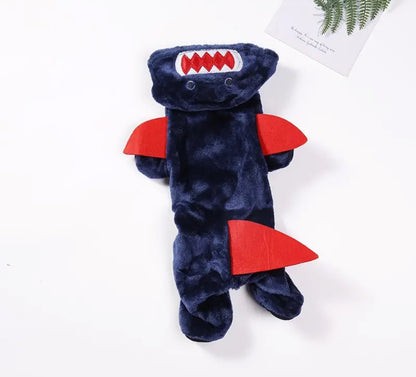 Soft Velvety Shark Pet Pajamas