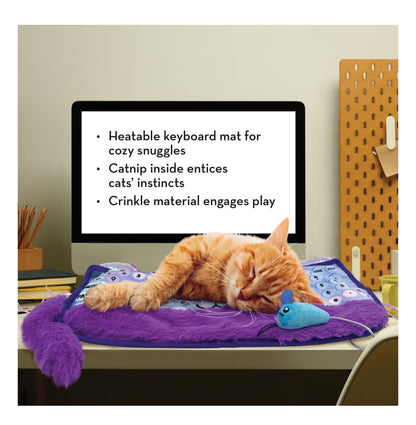 KONG Comfort Key Play Mat Plush Cat Toy with Catnip, Purple