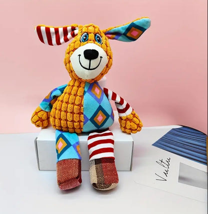 Patchwork Puppy Squeaky Dog Toy