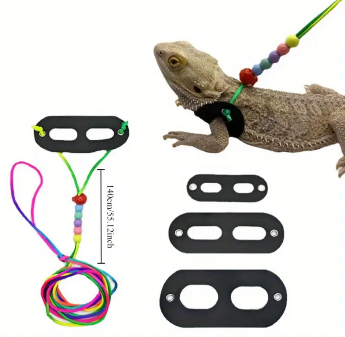 Bearded Dragon Reptile Harness - 3 Piece Set