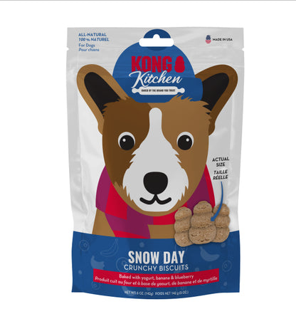 KONG Kitchen Holiday Snow Day  Crunchy Biscuit for Dogs,.