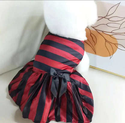 Halloween Red And Black Striped Dress