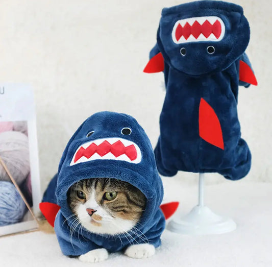 Soft Velvety Shark Pet Pajamas