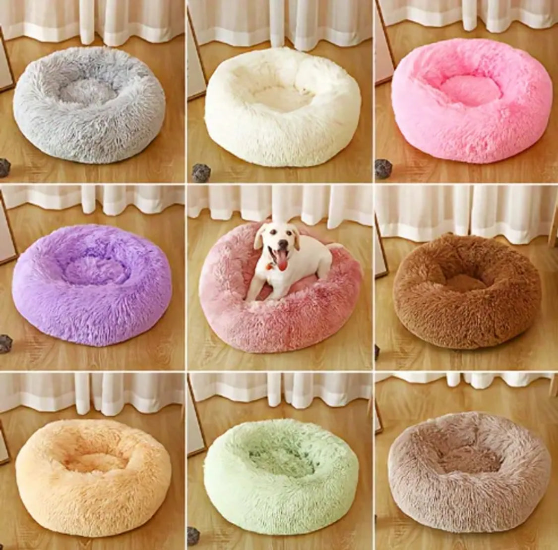 Donut Anxiety Relief Calming Bed For Dogs And Cats - Grey