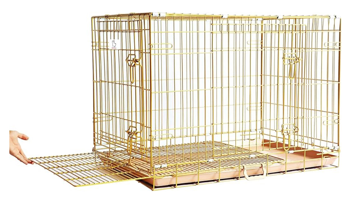 HOMEY PET Gold Dog Crate 36 Inch