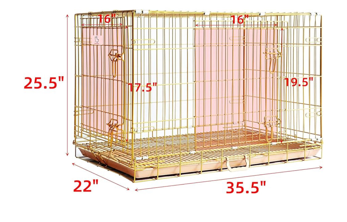 HOMEY PET Gold Dog Crate 36 Inch