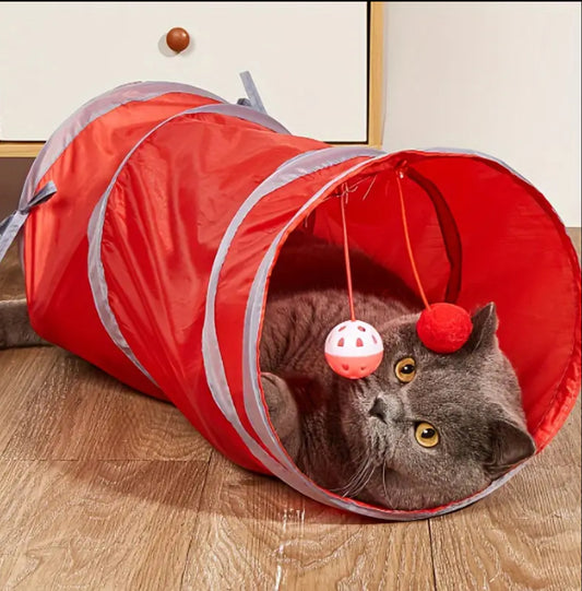 Cat Tunnel With Ball and Bell