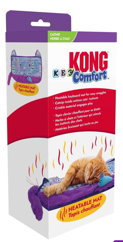 KONG Comfort Key Play Mat Plush Cat Toy with Catnip, Purple