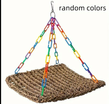 Adjustable Hanging Straw Bird Hammock Swing