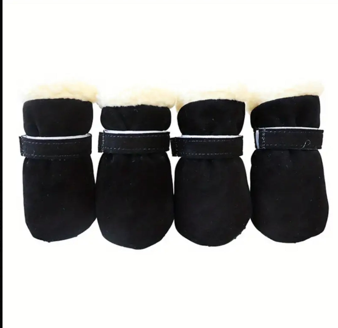 Winter Fur Lined Dog Boots