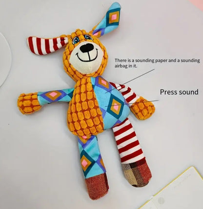 Patchwork Puppy Squeaky Dog Toy