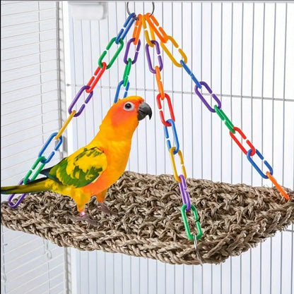 Adjustable Hanging Straw Bird Hammock Swing