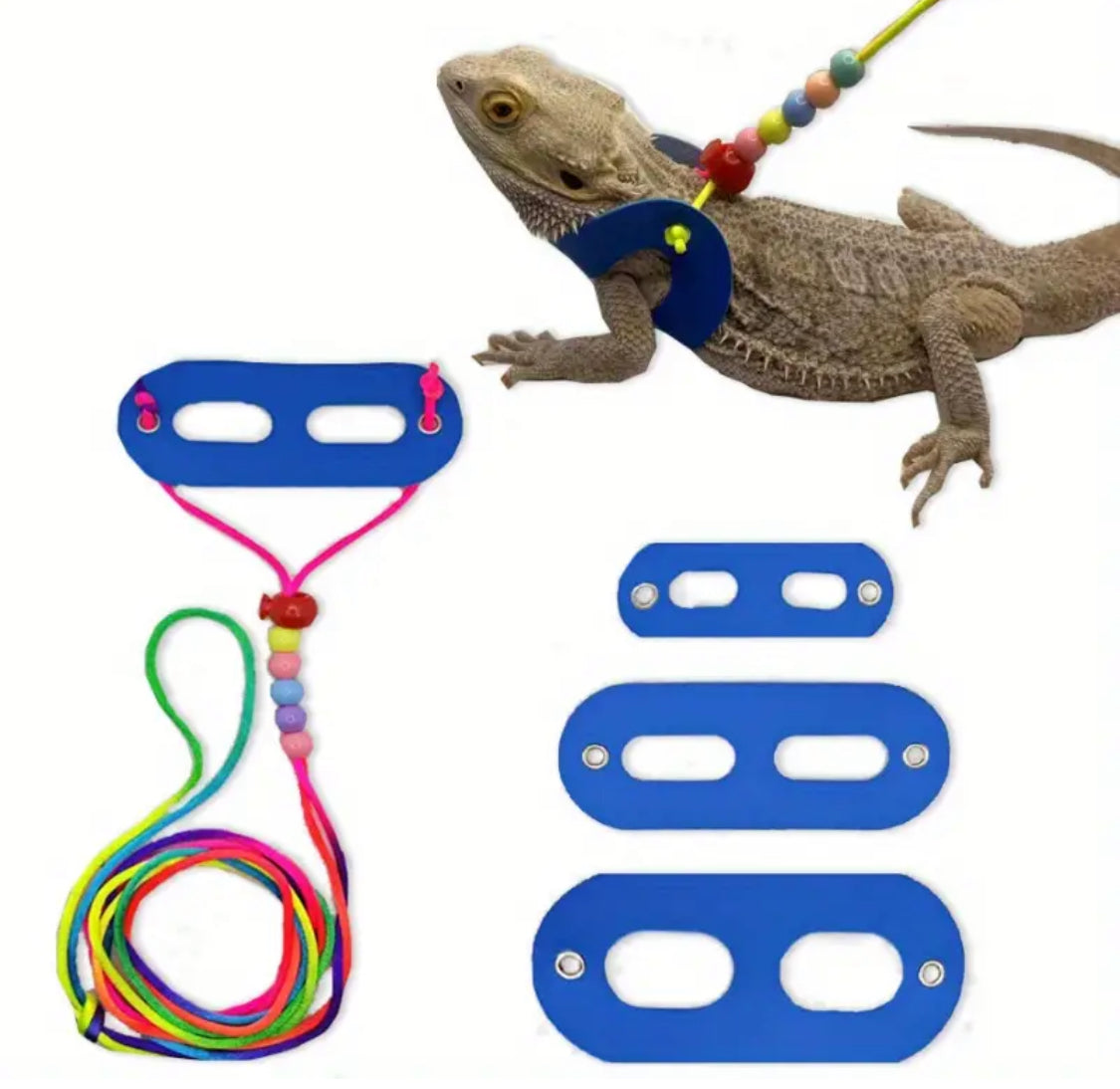 Bearded Dragon Reptile Harness - 3 Piece Set