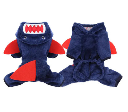 Soft Velvety Shark Pet Pajamas