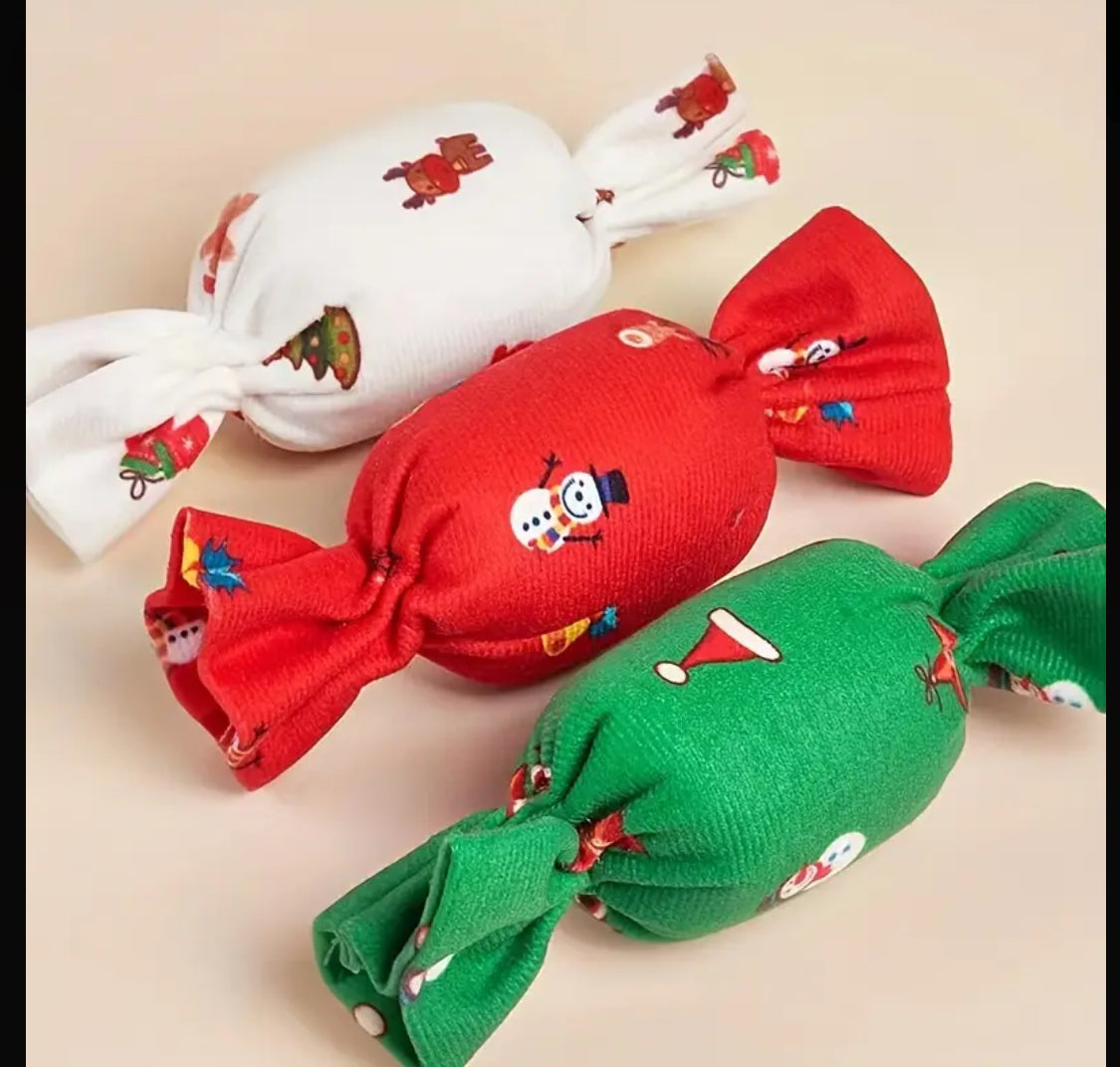 Candy Plush Toy with squeaker and bell sound