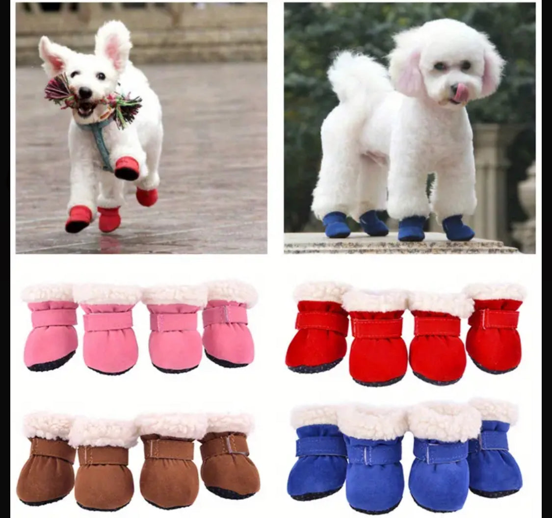 Winter Fur Lined Dog Boots