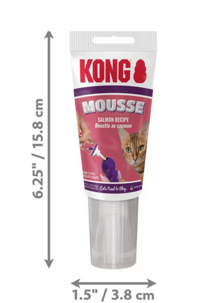 KONG Mousse Salmon Cat Treat Paste, 2.5-oz tube