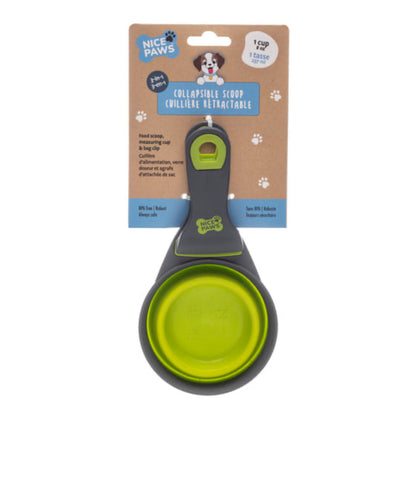 NICE PAWS 3- 1 FOOD COLLAPSIBLE SCOOP 1 CUP / 236ML / 8 OZ.