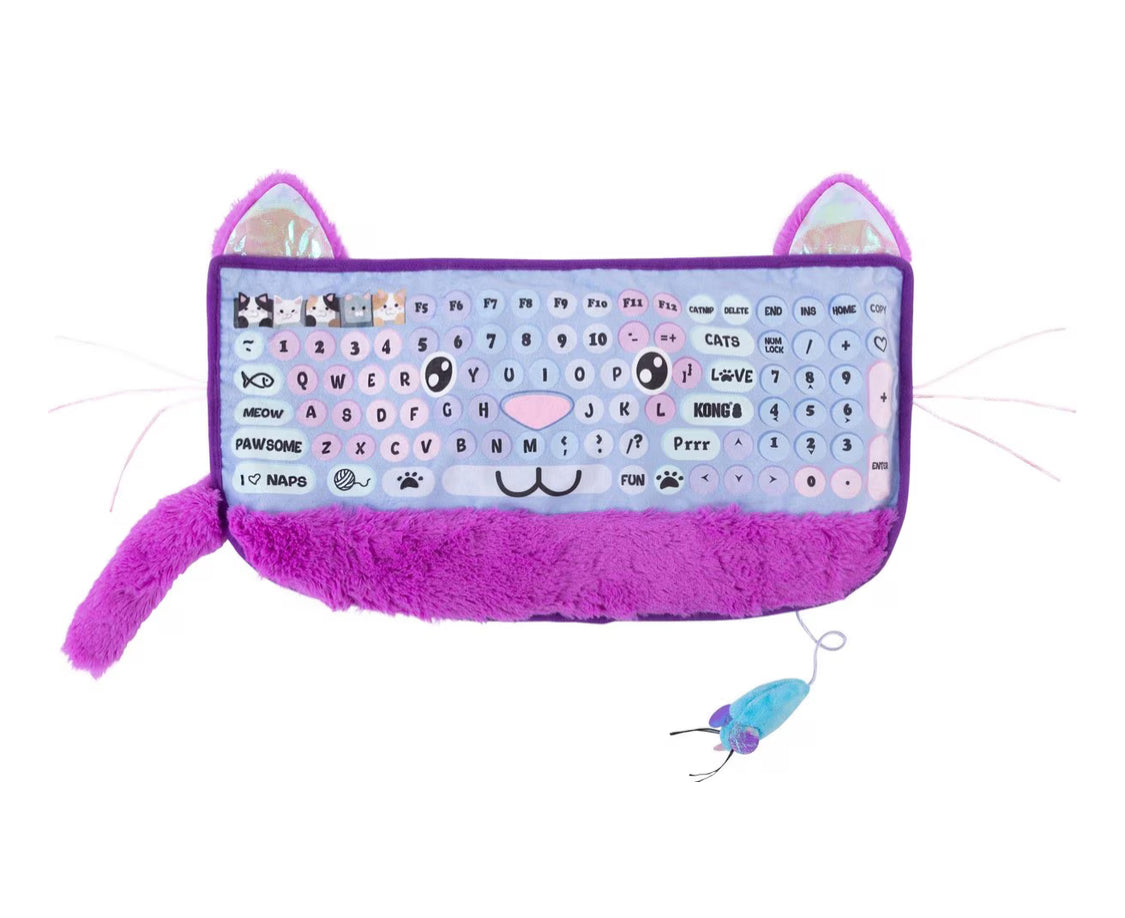 KONG Comfort Key Play Mat Plush Cat Toy with Catnip, Purple