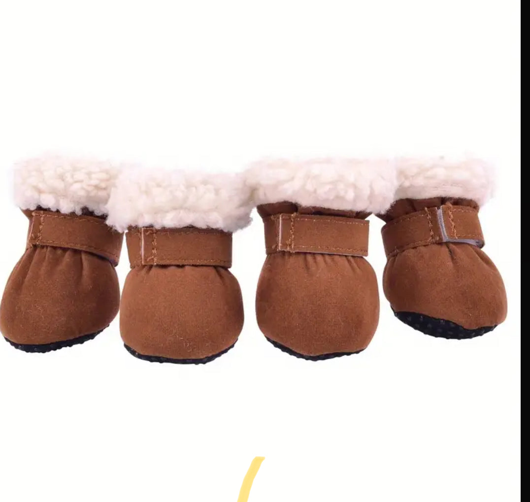 Winter Fur Lined Dog Boots