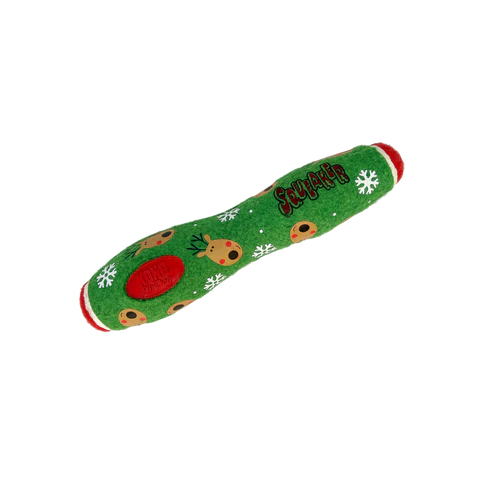 KONG Holiday AirDog Green Reindeer Squeaker Stick