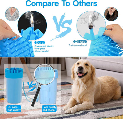 Paw Cleaner w/Bathing Brush and Towel For Dogs