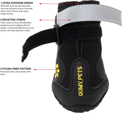 1 Pair Qumy Waterproof Dog  Boots