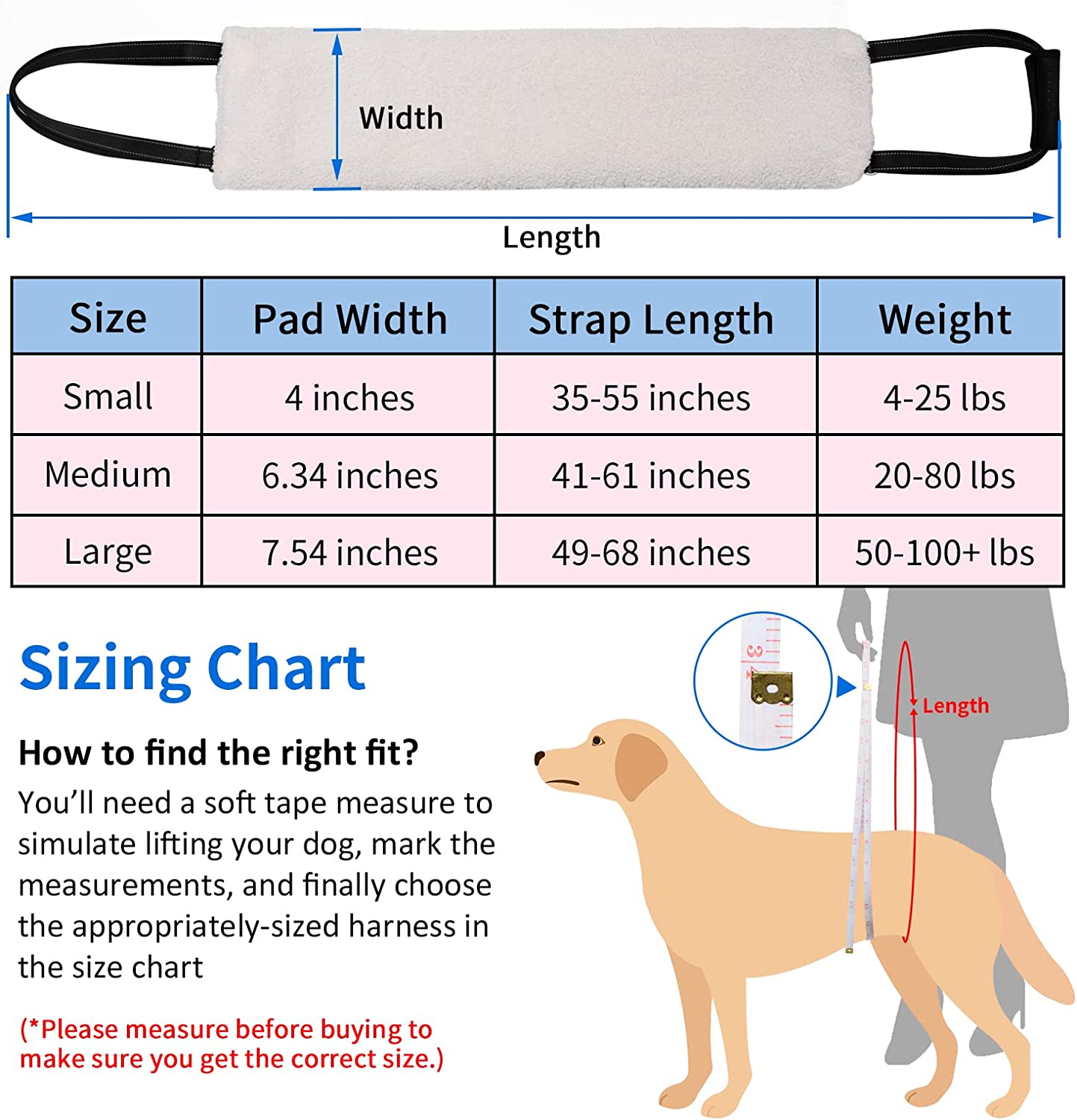 Dog Support and Rehabilitation Sling