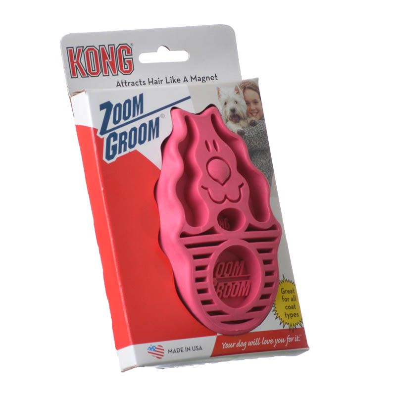 Kong ZoomGroom Dog Brush - Raspberry - [pups_path]