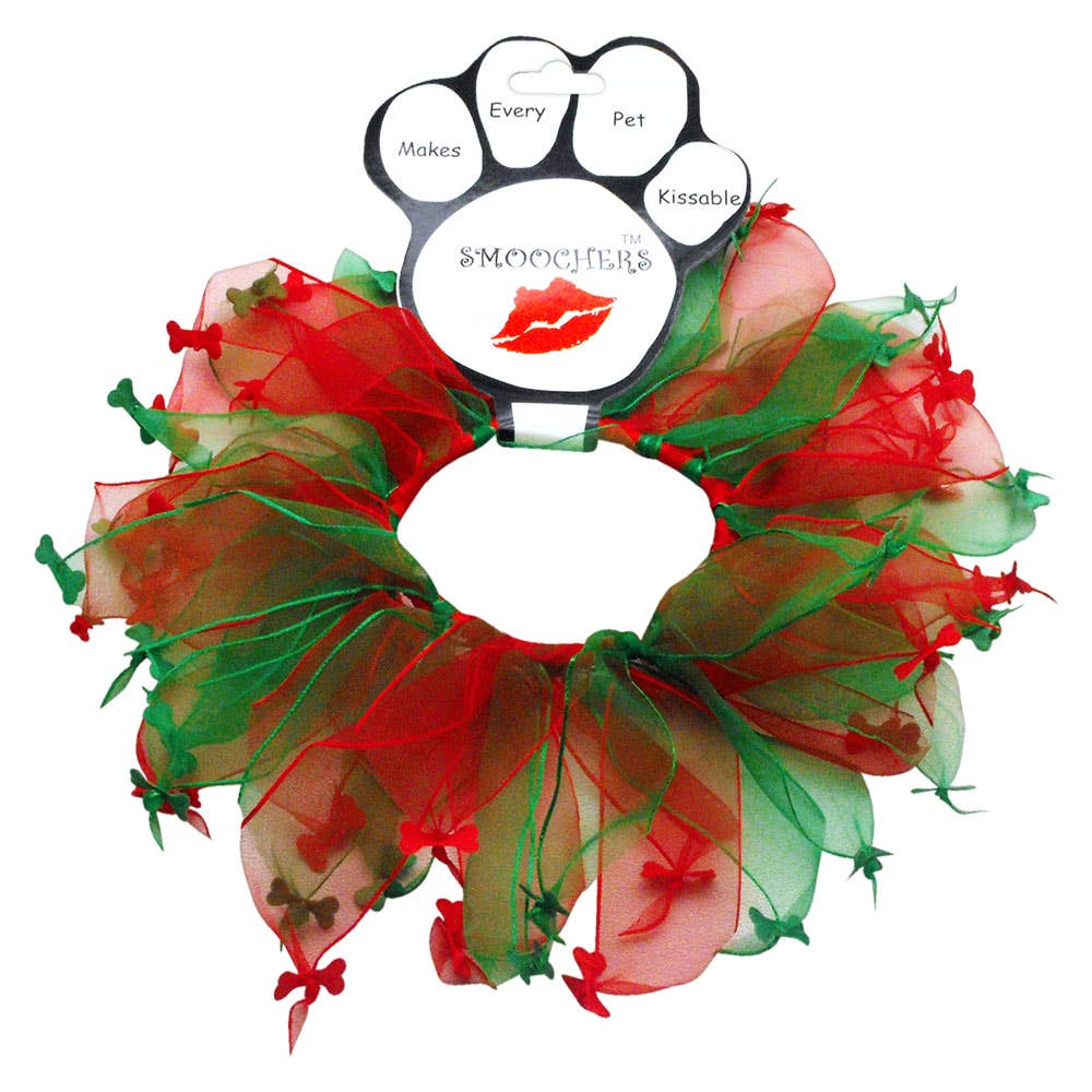 Christmas Bone Smoochers Pet Party Collars