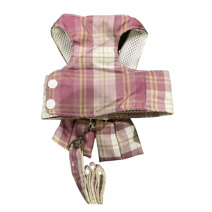 Paw-T Petz Rose Plaid Bow Harness With Leash