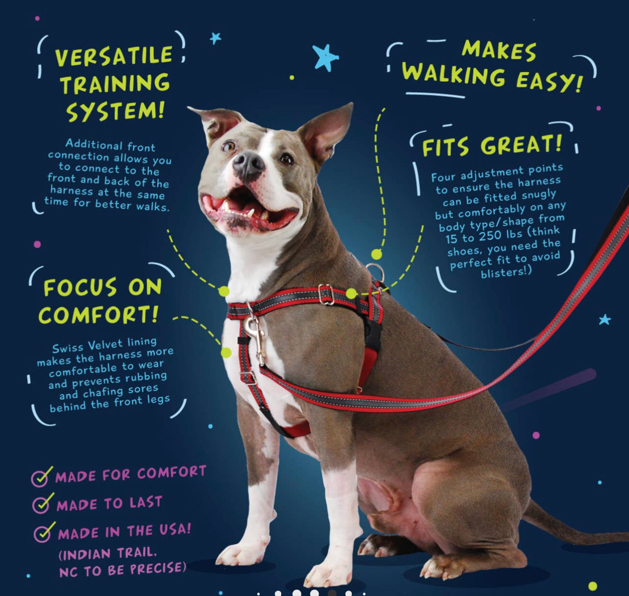 EarthStyle Star Spangled Freedom No-Pull Harness Only