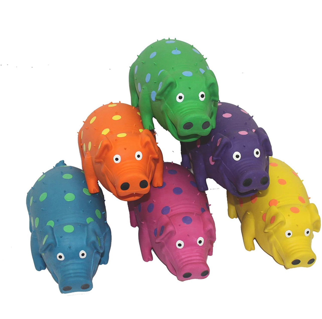 Multipet Grunterz Latex Polka Dot Pig Dog Toy Grunterz