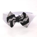 White Collar Bow Tie Set with 4 Interchangeable Bows