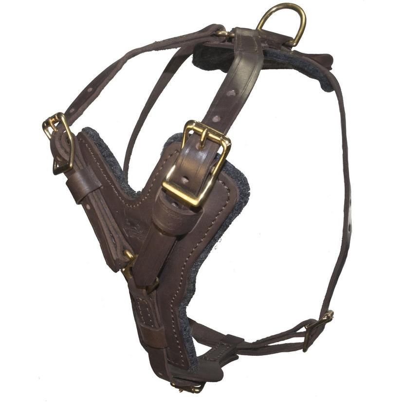 Typhoon Leather Working Dog Harness, Brass Hardware