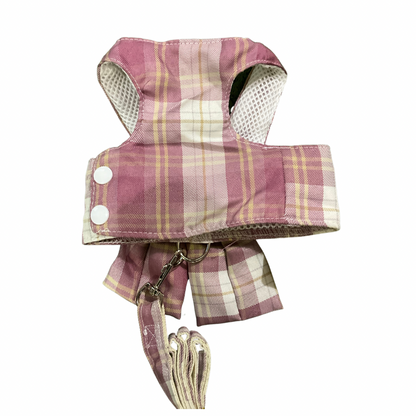 Paw-T Petz Rose Plaid Bow Harness With Leash