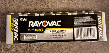 9V Rayovac Ultra Pro 9V Battery 6 Pack