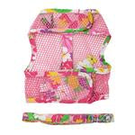 Cool Mesh Dog Harness with Leash - Pink Hawaiian Floral.